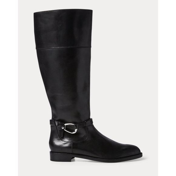 Ralph Lauren Shoes - RALPH LAUREN Harlee Tall Black Leather Riding Boots Equestrian Knee High 6